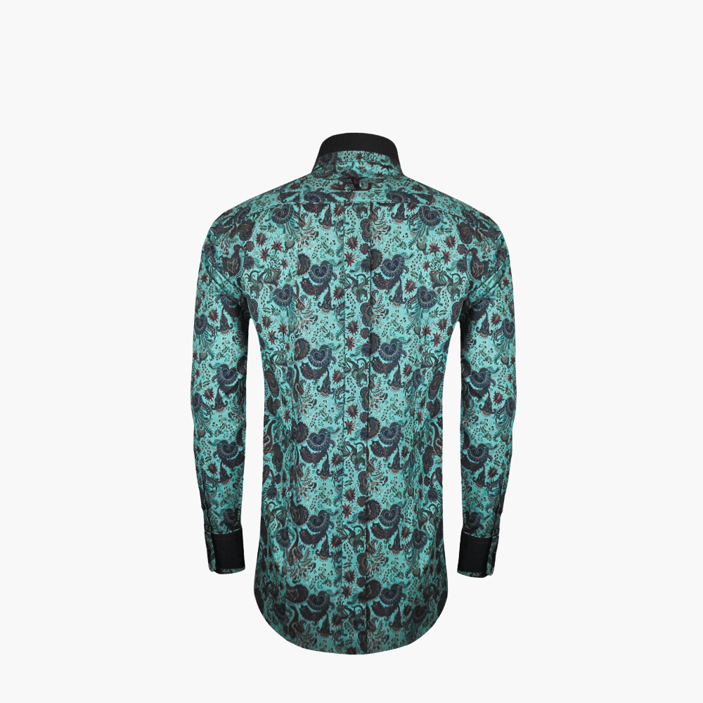 Green Paisley Print Mason Shirt - Angelo Galasso - Luxury Italian Menswear London