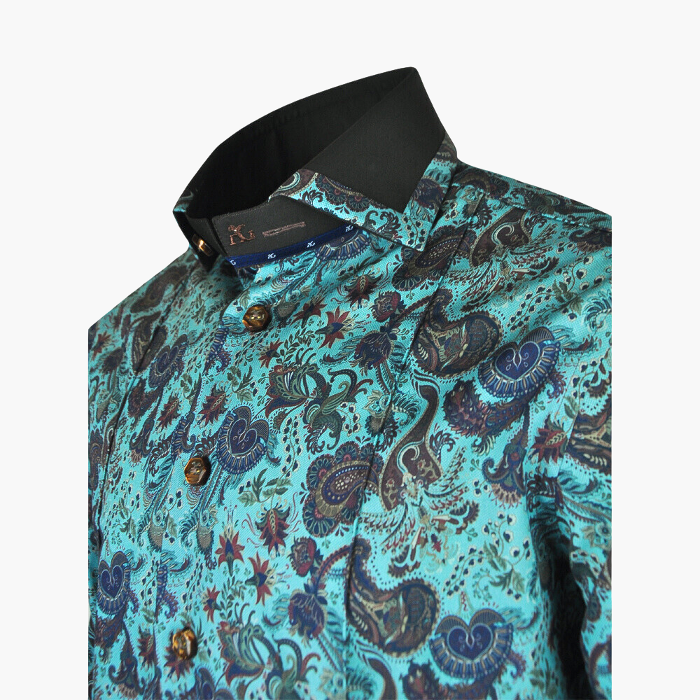 Green Paisley Print Mason Shirt