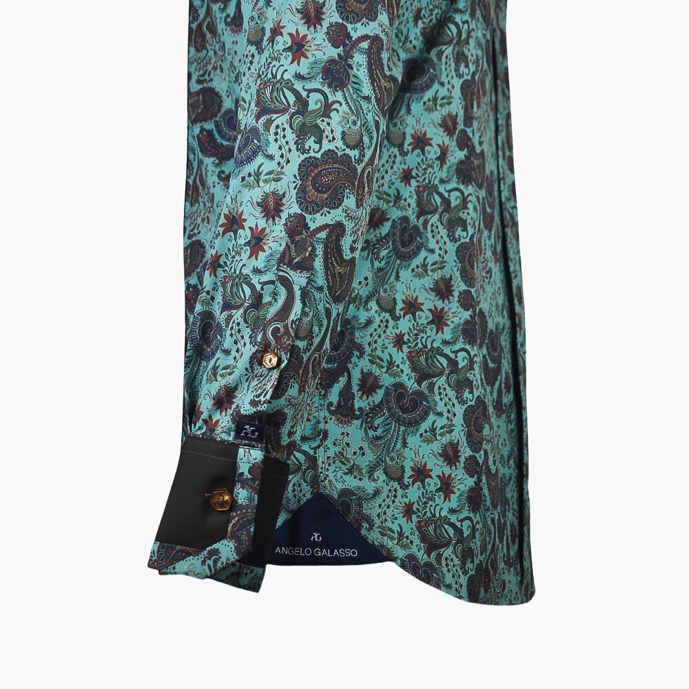 Green Paisley Print Mason Shirt