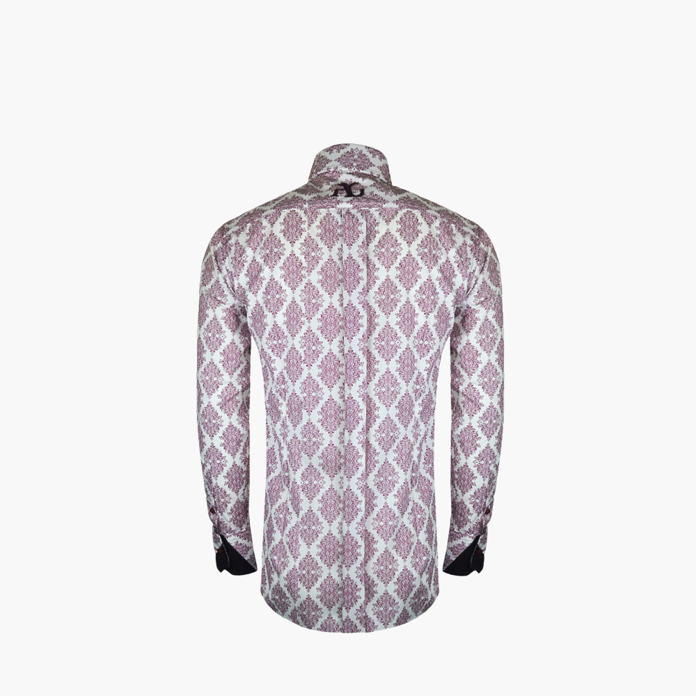 Burgundy Damask Print Corleone Shirt