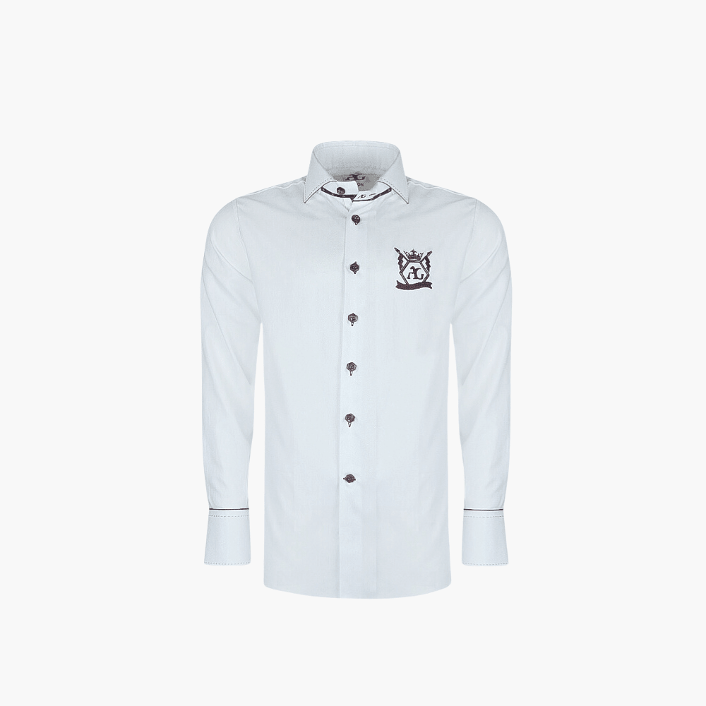 White Watch Cuffs Mason Shirt - Angelo Galasso - Luxury Italian Menswear London