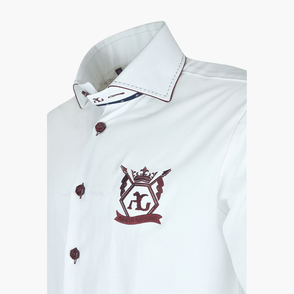 White Watch Cuffs Mason Shirt - Angelo Galasso - Luxury Italian Menswear London