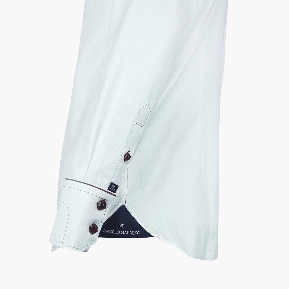White Watch Cuffs Mason Shirt - Angelo Galasso - Luxury Italian Menswear London