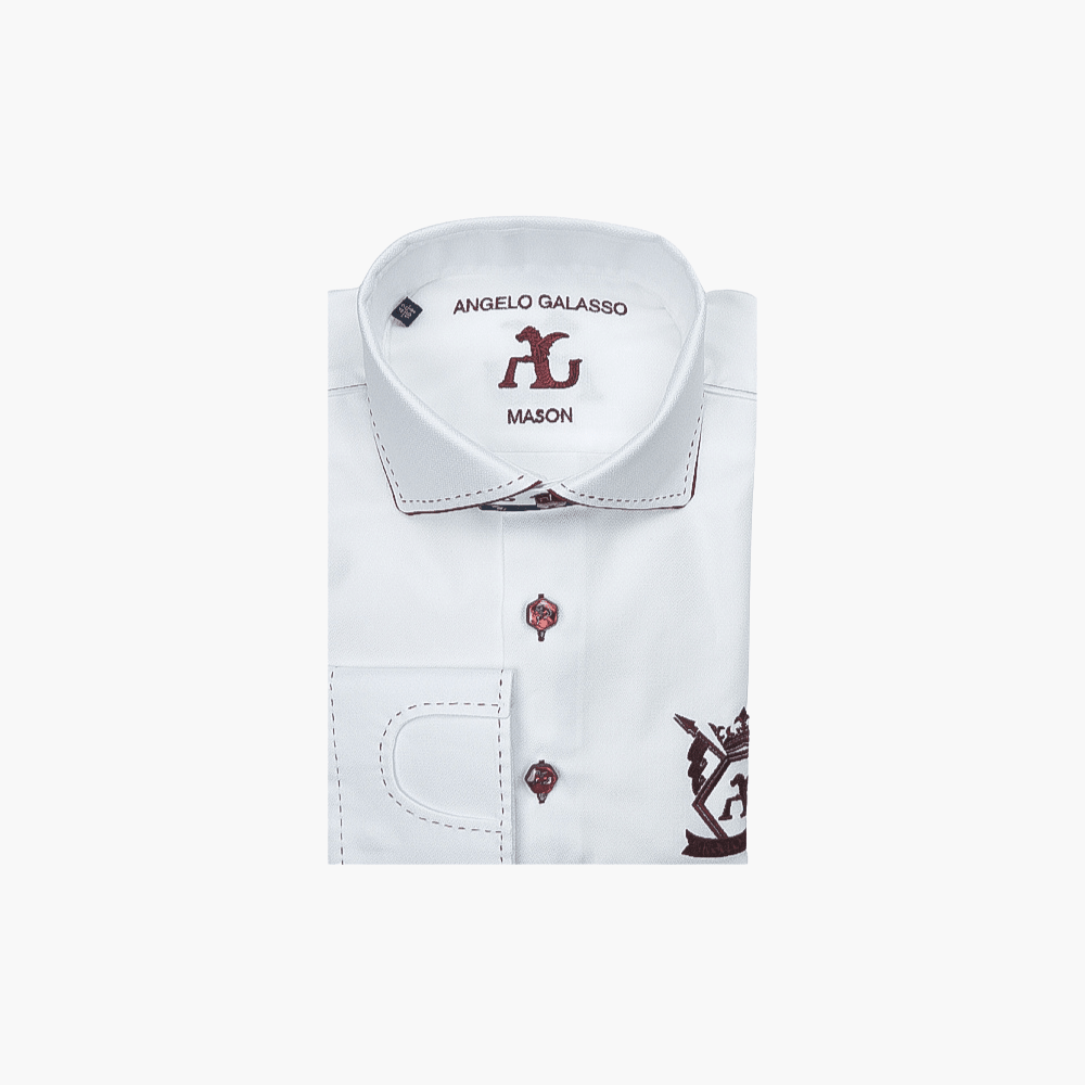 White Watch Cuffs Mason Shirt - Angelo Galasso - Luxury Italian Menswear London