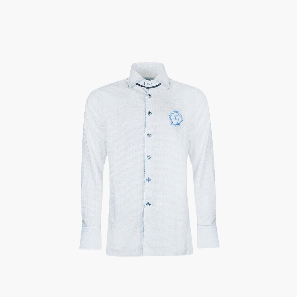 White Alloro Logo Mason Shirt - Angelo Galasso - Luxury Italian Menswear London