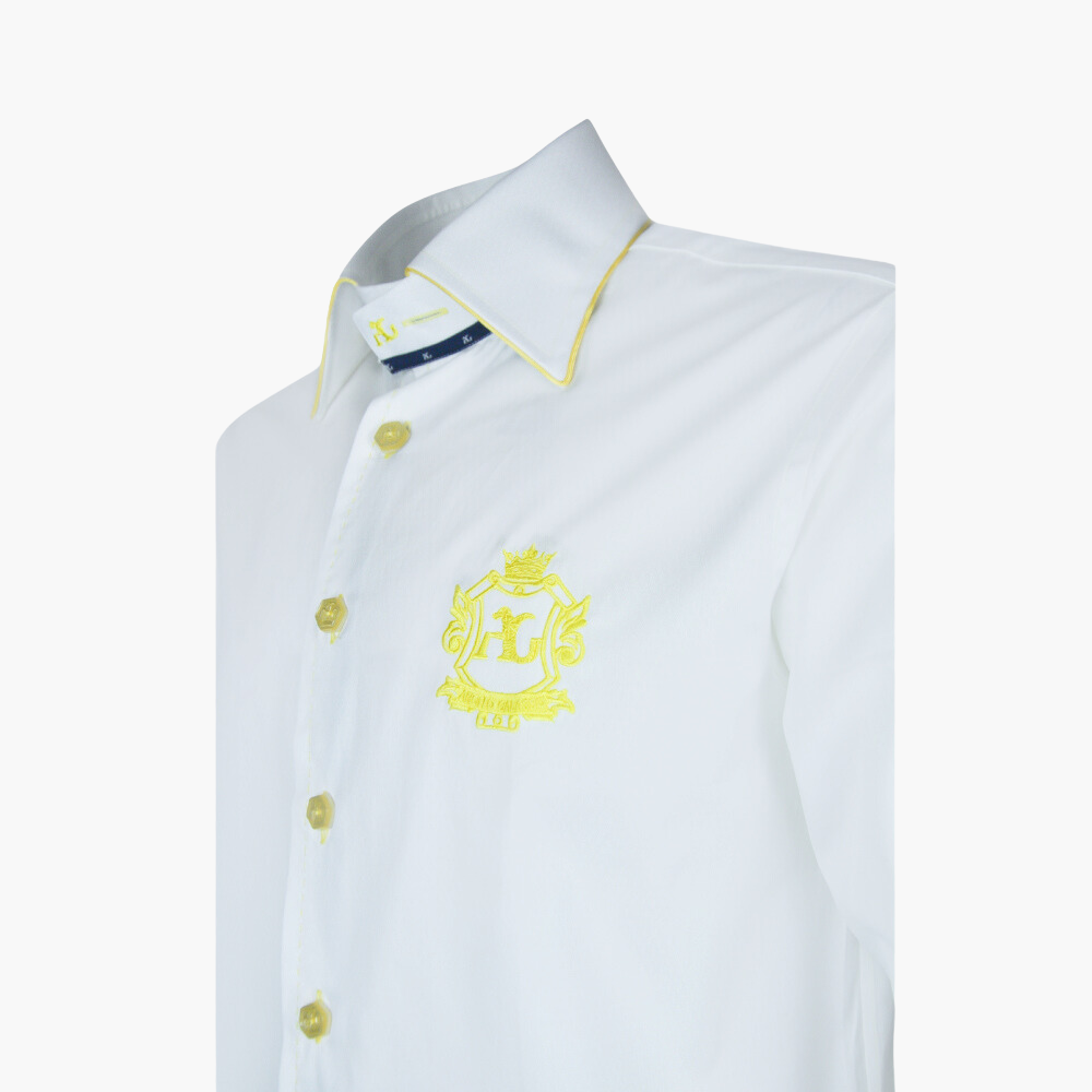 White & Yellow Araldica Shirt - AG23W1HAS22