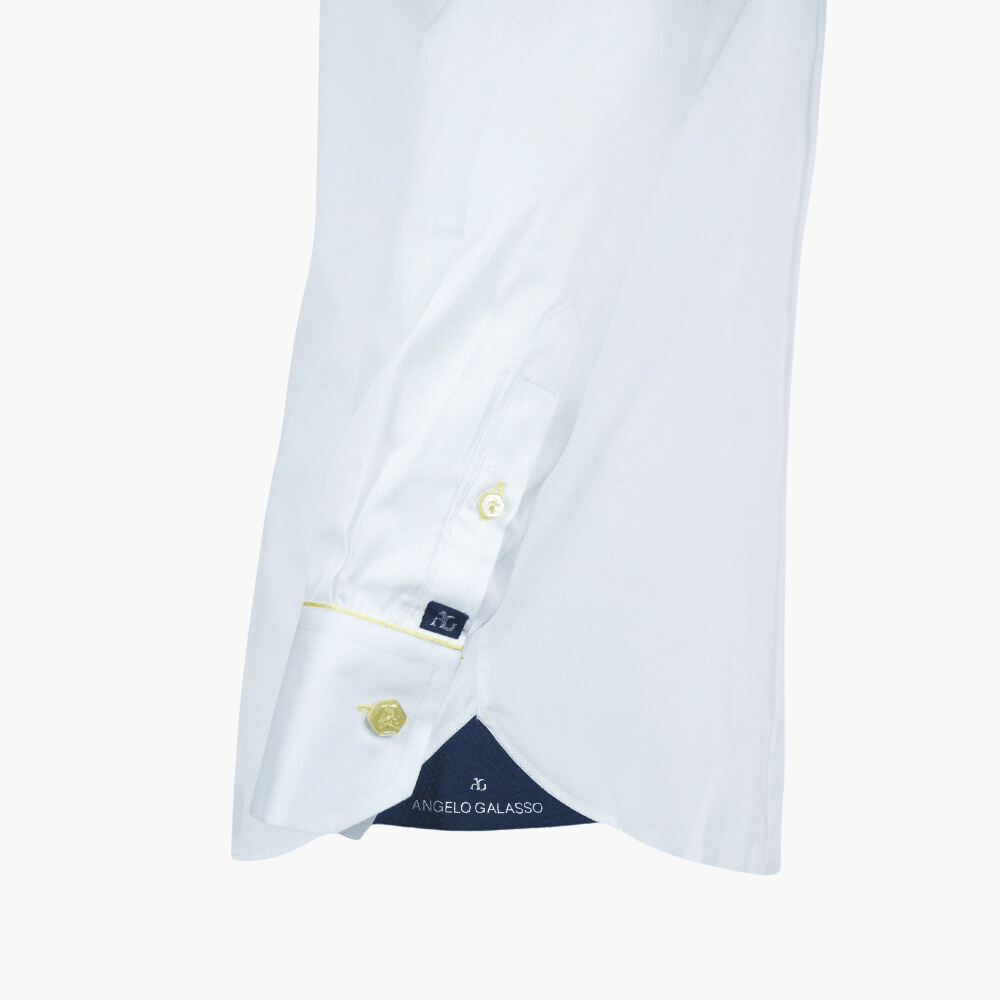 White & Yellow Araldica Shirt - Angelo Galasso - Luxury Italian Menswear London