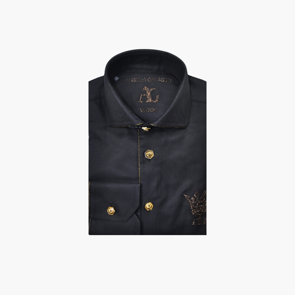 Black with Brown Crown Mason Shirt - AG23W1HAS23