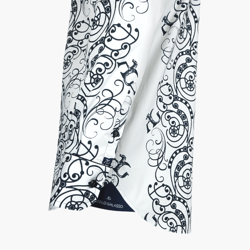 White & Black Ramage Mason Shirt - Angelo Galasso - Luxury Italian Menswear London