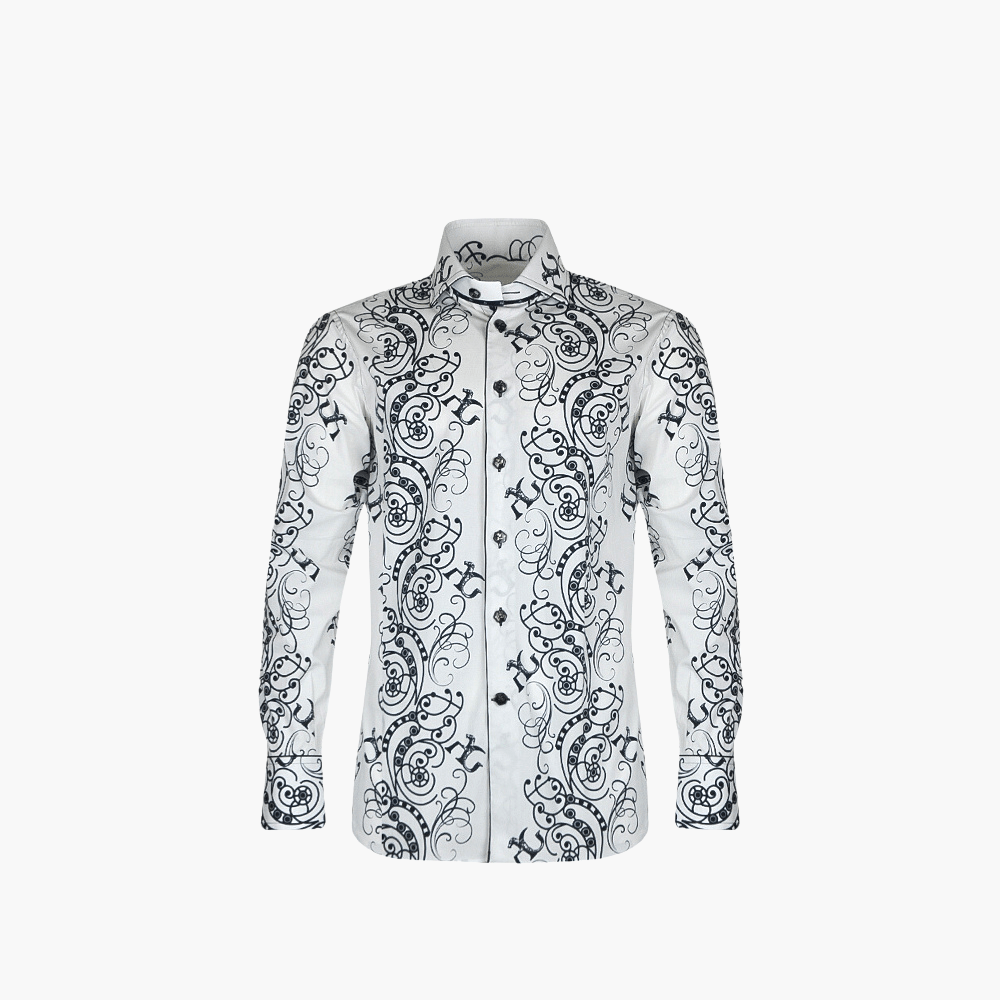 White & Black Ramage Mason Shirt - Angelo Galasso - Luxury Italian Menswear London