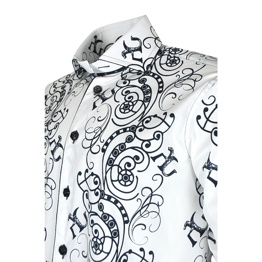 White & Black Ramage Mason Shirt - Angelo Galasso - Luxury Italian Menswear London