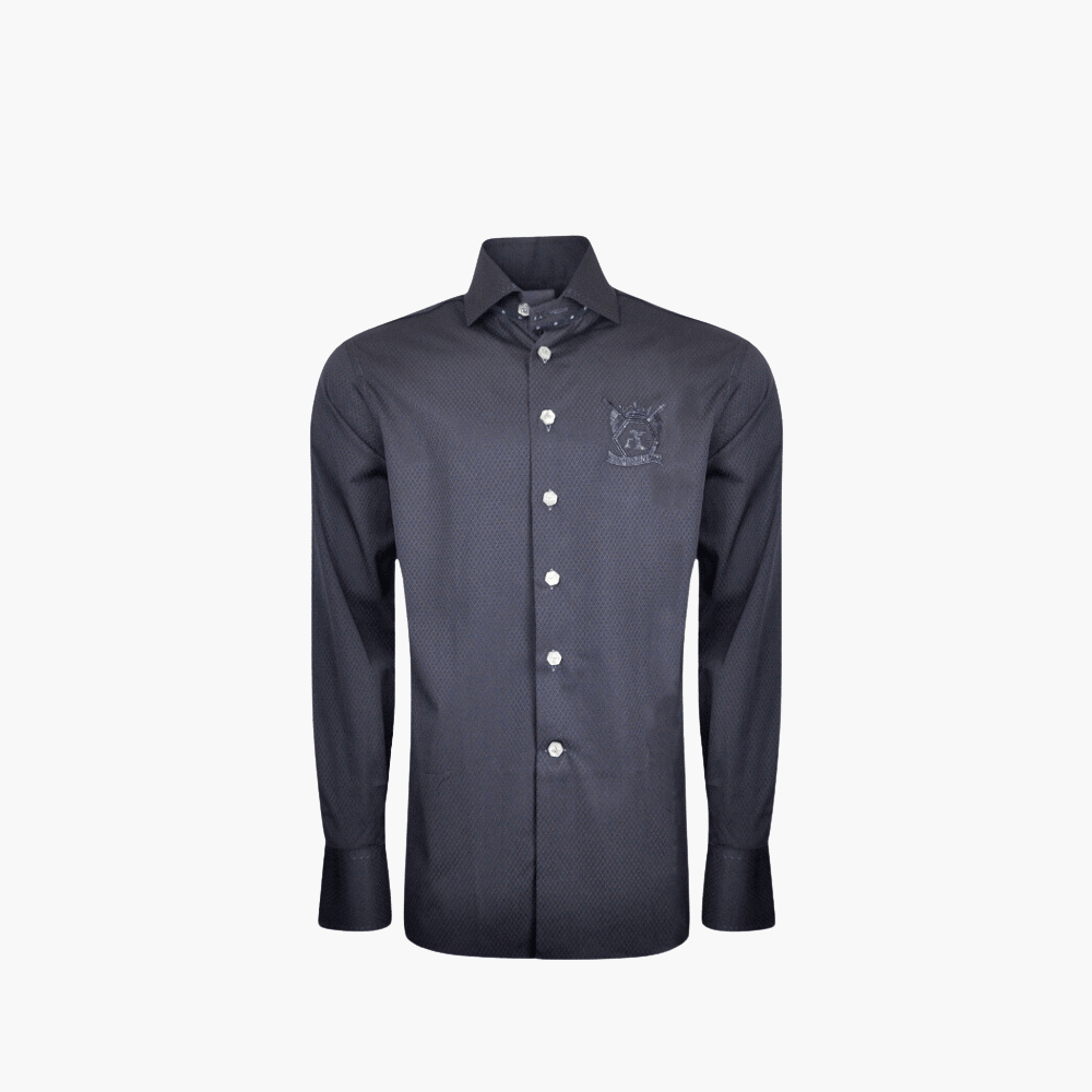 Black Hexagonal Watch Cuff Mason Shirt - Angelo Galasso - Luxury Italian Menswear London