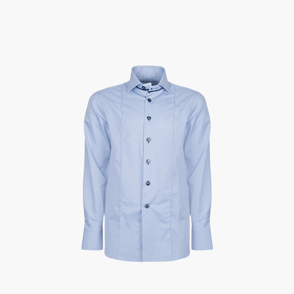 Light Blue Diagonal Striped Mason Shirt - AG23W1HAS26