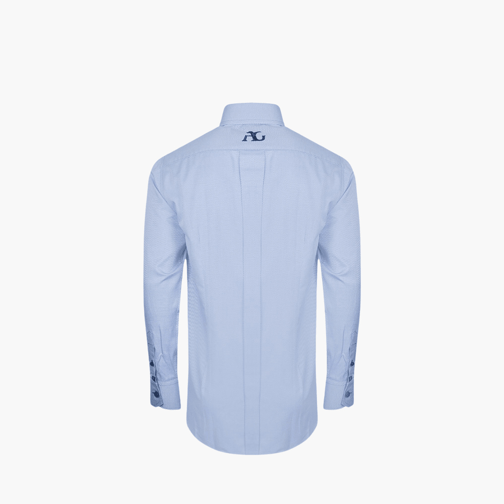 Light Blue Diagonal Striped Mason Shirt - Angelo Galasso - Luxury Italian Menswear London
