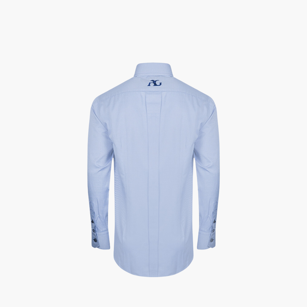 Light Blue Diagonal Striped Mason Shirt - AG23W1HAS26