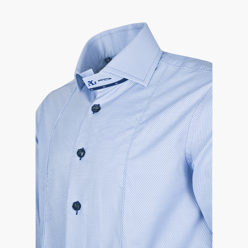 Light Blue Diagonal Striped Mason Shirt - AG23W1HAS26