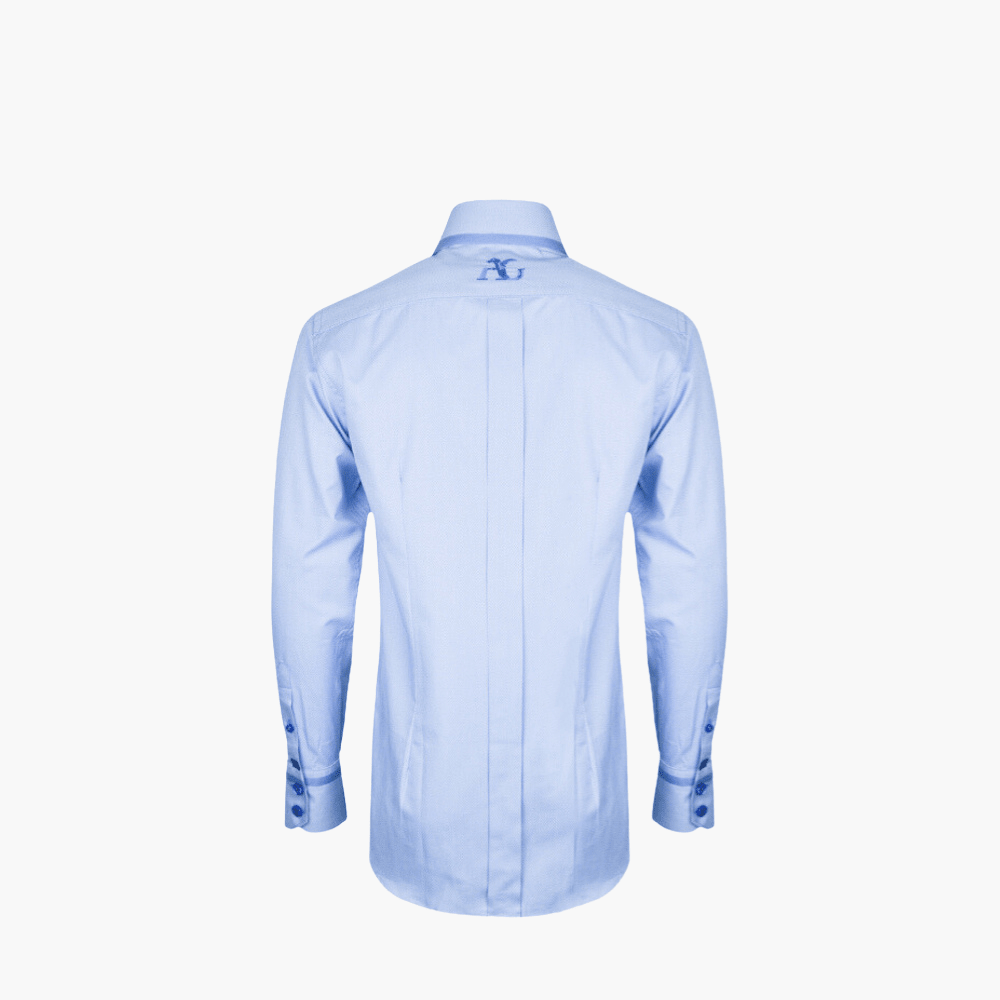 Light Blue Twill Watch Cuff Mason Shirt - Angelo Galasso - Luxury Italian Menswear London