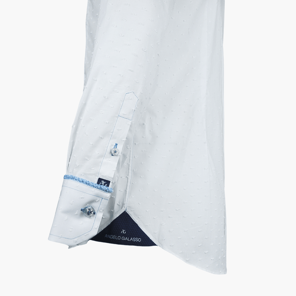 White Fil Coupe Mason Shirt - Angelo Galasso - Luxury Italian Menswear London