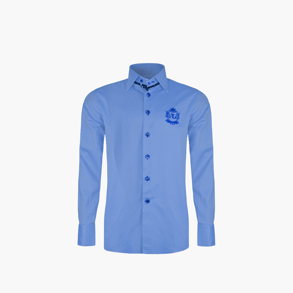 Blue Araldica Corleone Shirt - Angelo Galasso - Luxury Italian Menswear London