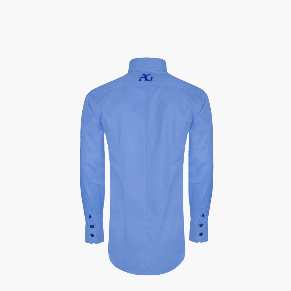 Blue Araldica Corleone Shirt - Angelo Galasso - Luxury Italian Menswear London