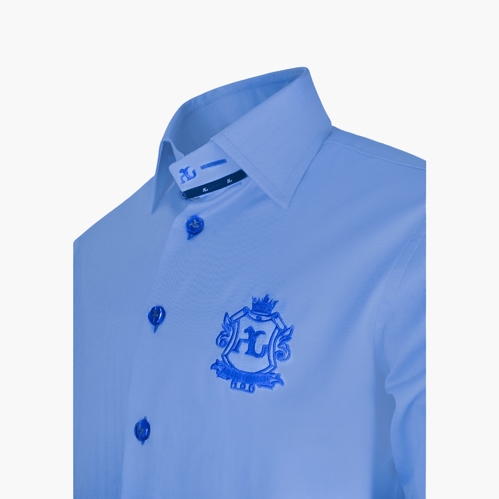 Blue Araldica Corleone Shirt - Angelo Galasso - Luxury Italian Menswear London