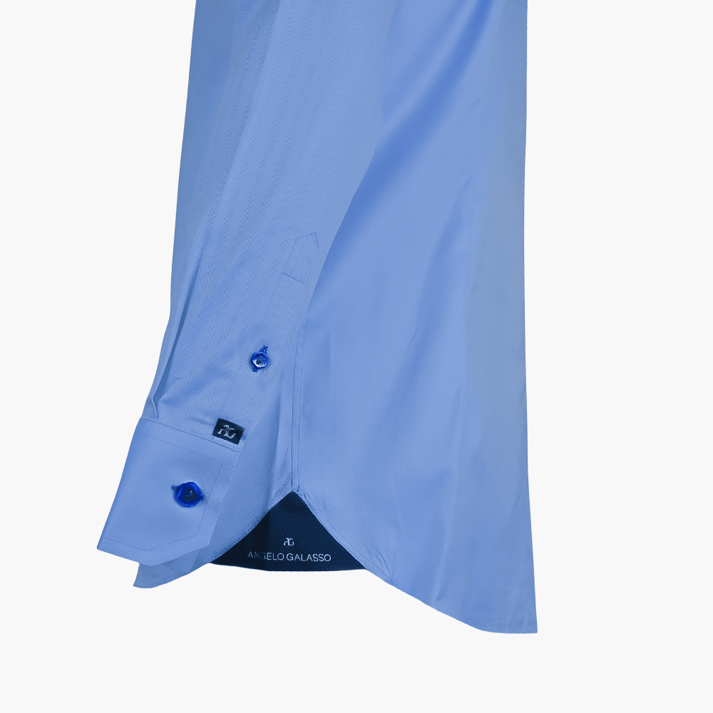 Blue Araldica Corleone Shirt - Angelo Galasso - Luxury Italian Menswear London