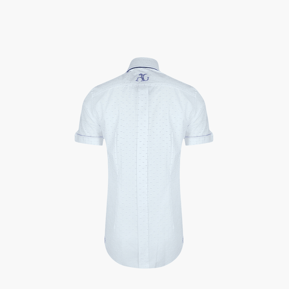 Lilac Fil Coupe Short Sleeves Shirt - Angelo Galasso - Luxury Italian Menswear London