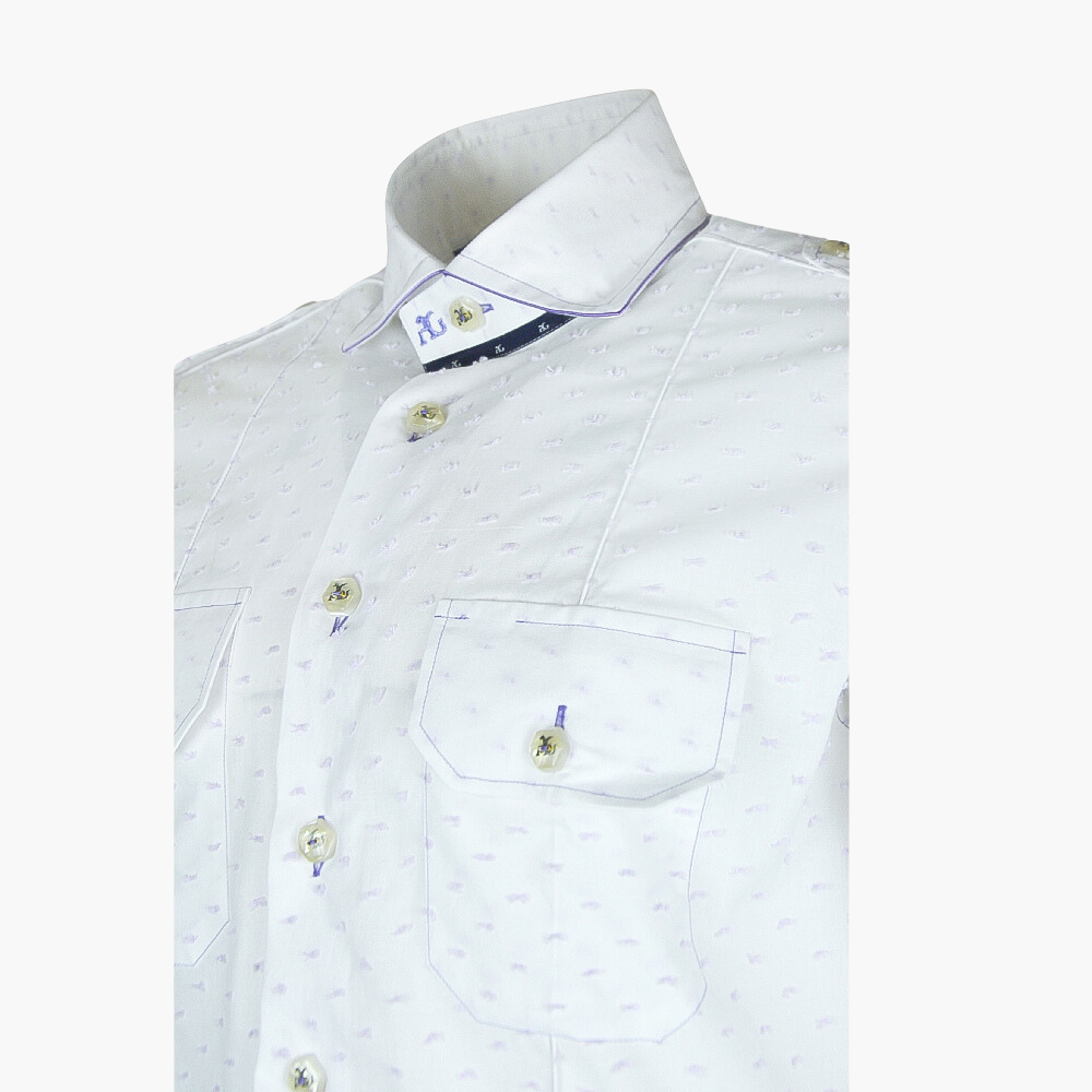 Lilac Fil Coupe Short Sleeves Shirt - AG23W1HAS30