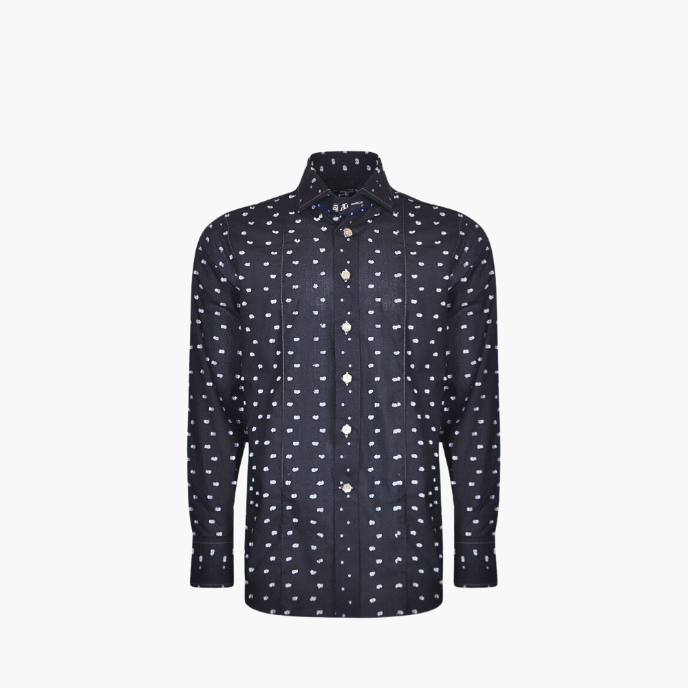 Black Grey Fil Coupe Mason Shirt - AG23W1HAS31