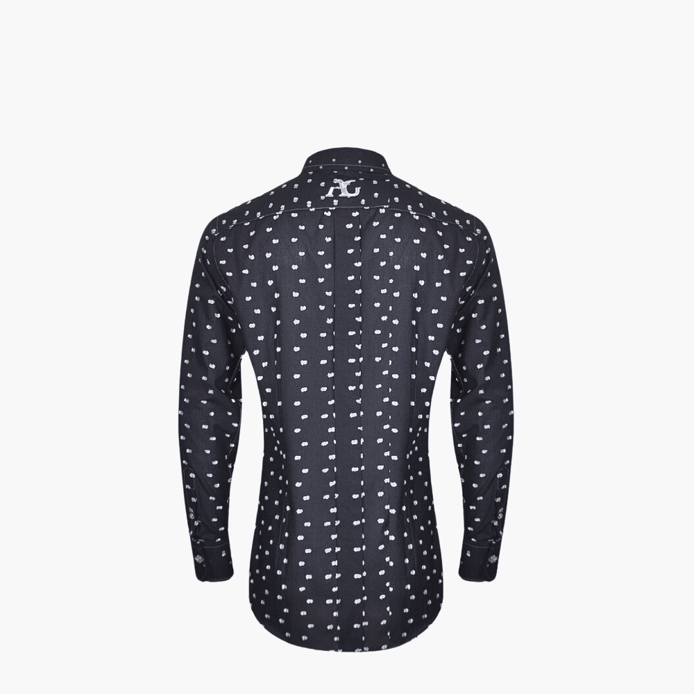 Black Grey Fil Coupe Mason Shirt - Angelo Galasso - Luxury Italian Menswear London
