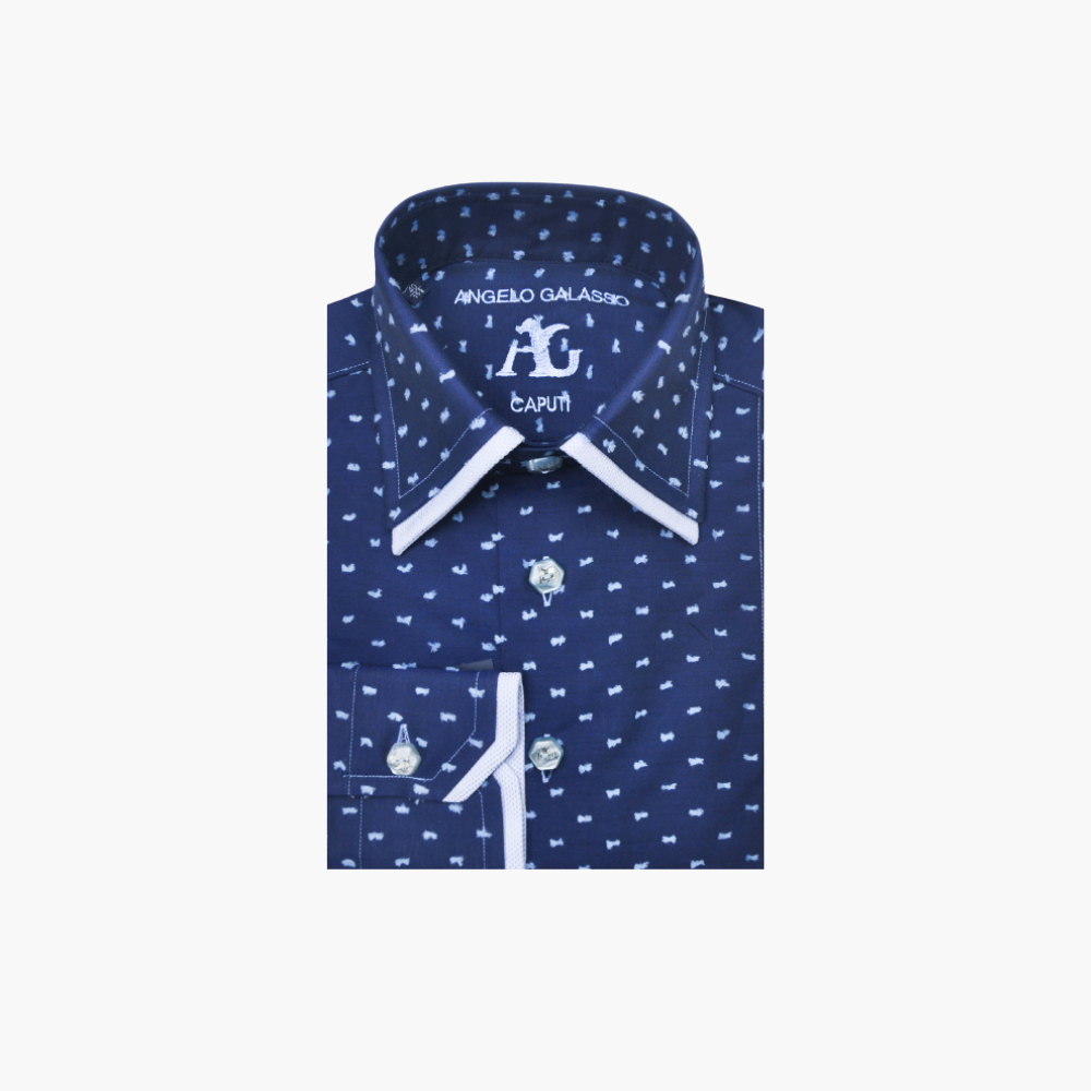 Blue Fil Coupe Caputi Shirt - AG23W1HAS32