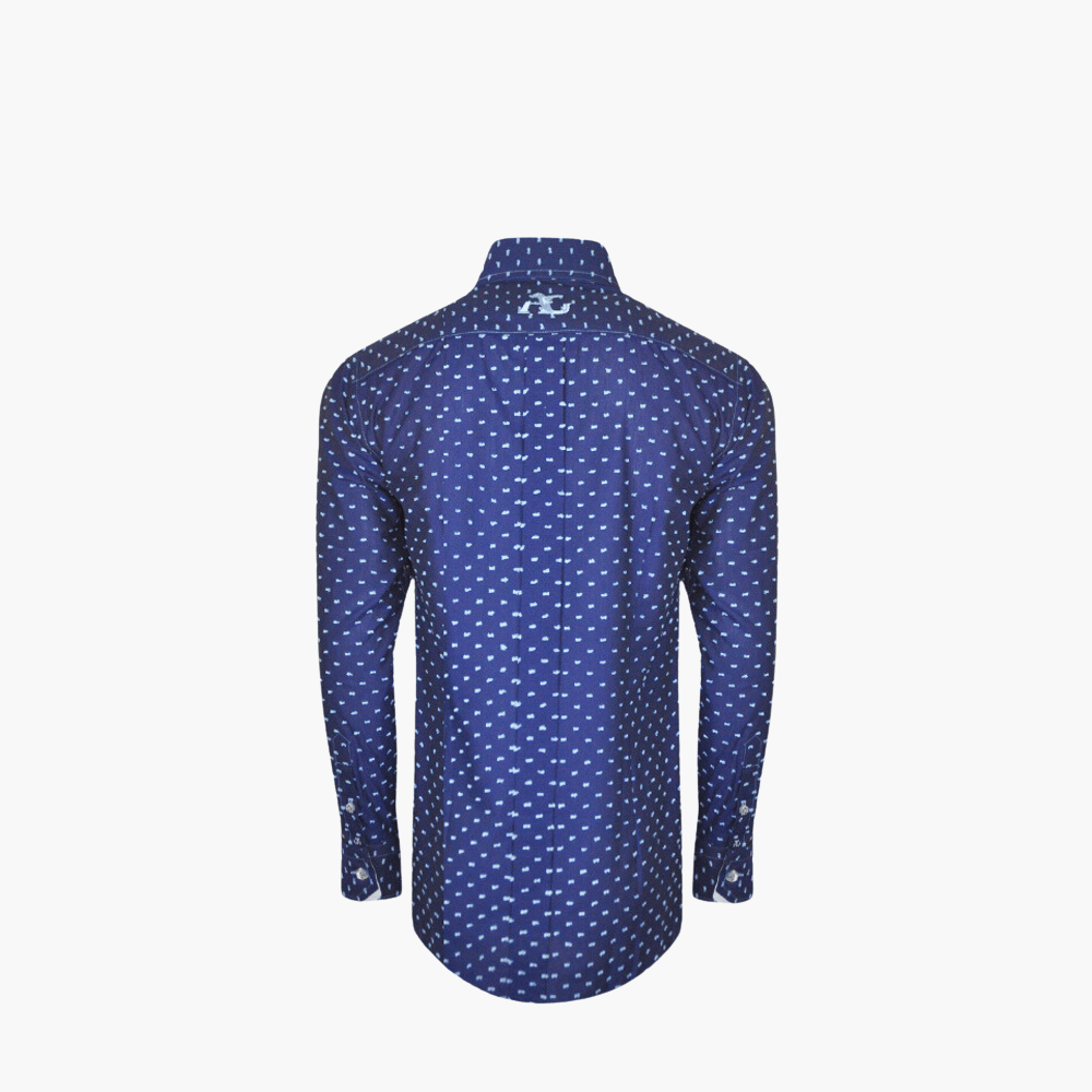 Blue Fil Coupe Caputi Shirt - Angelo Galasso - Luxury Italian Menswear London