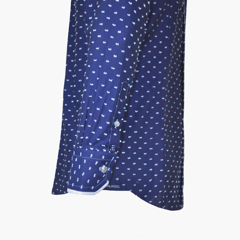 Blue Fil Coupe Caputi Shirt - Angelo Galasso - Luxury Italian Menswear London