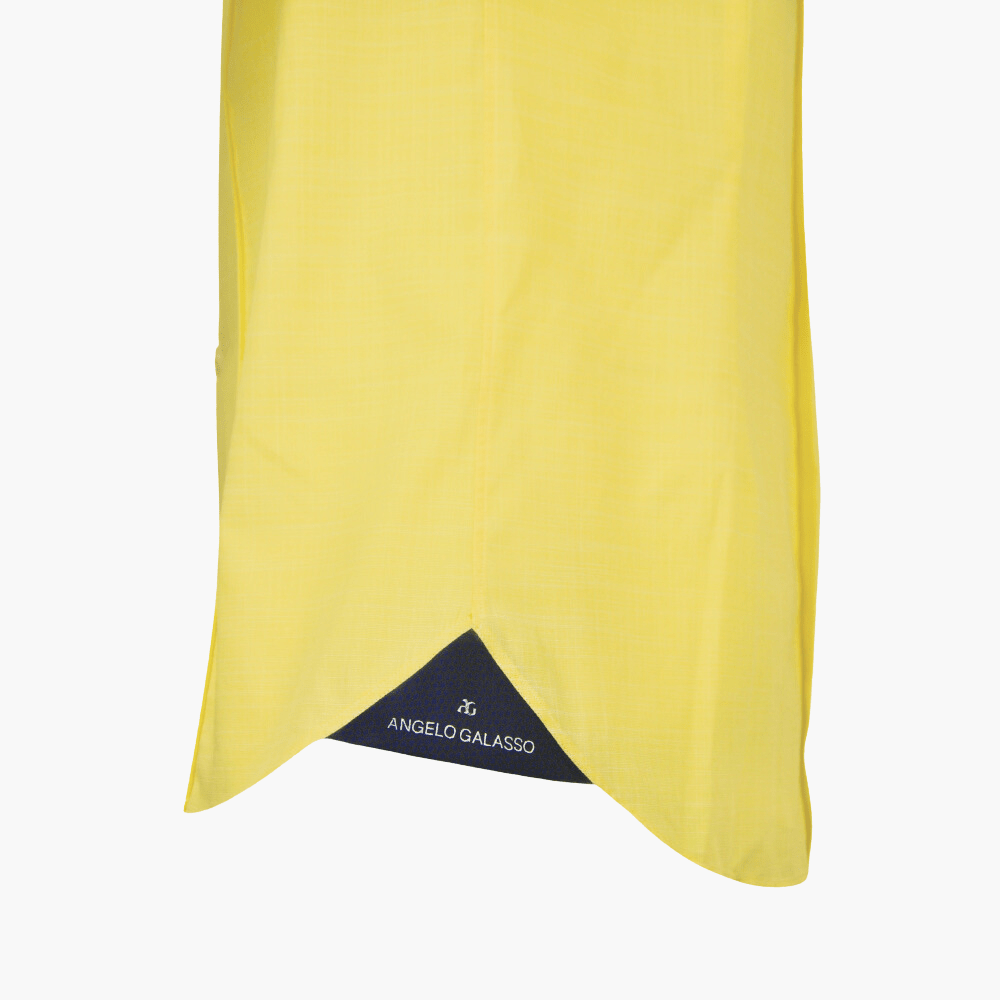 Yellow Linen Short Sleeves Alloro Shirt - Angelo Galasso - Luxury Italian Menswear London