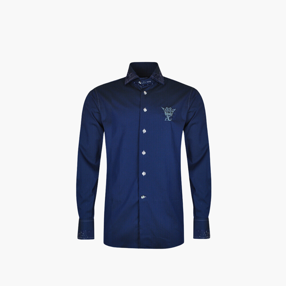 Blue Crystal Crown Mason Shirt