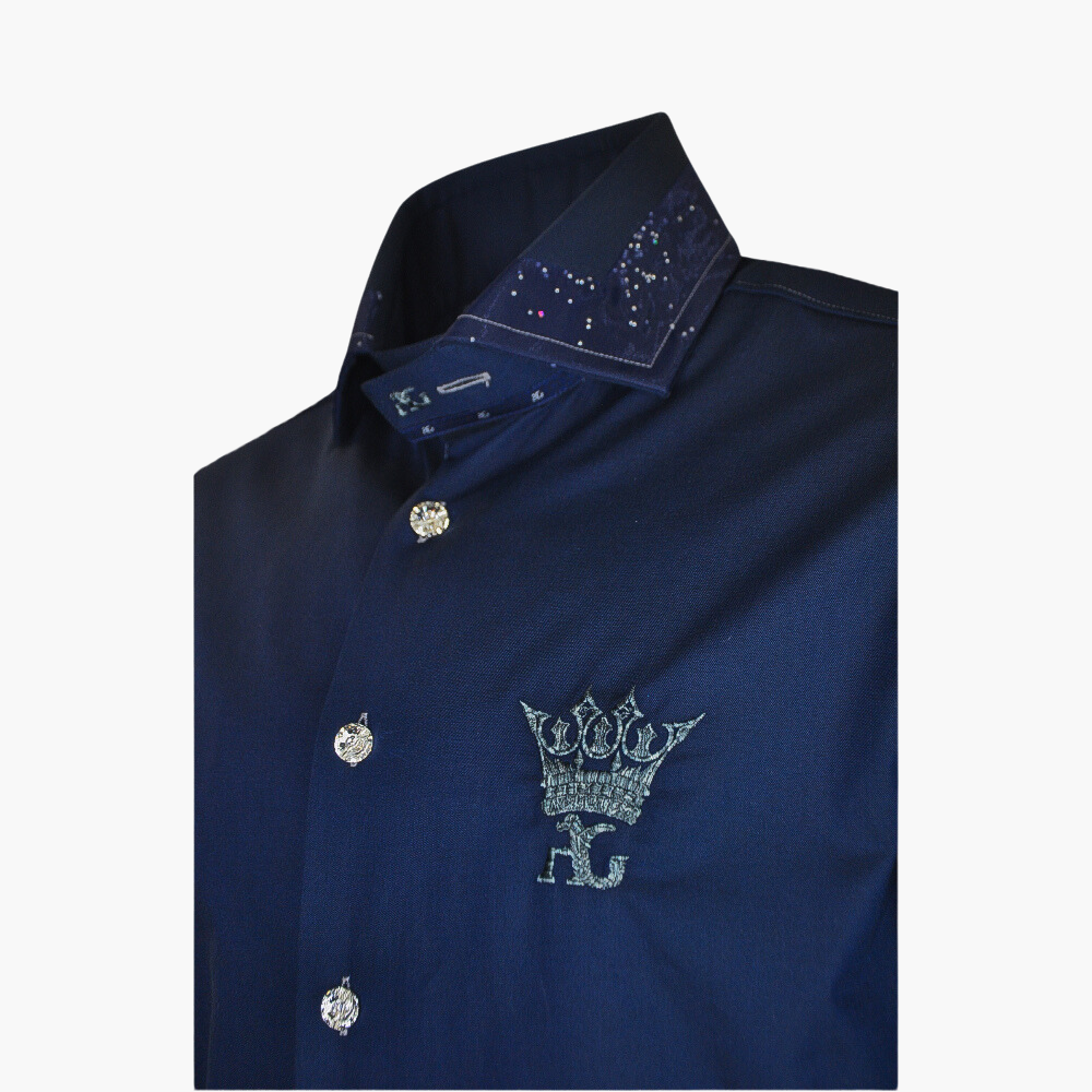 Blue Crystal Crown Mason Shirt