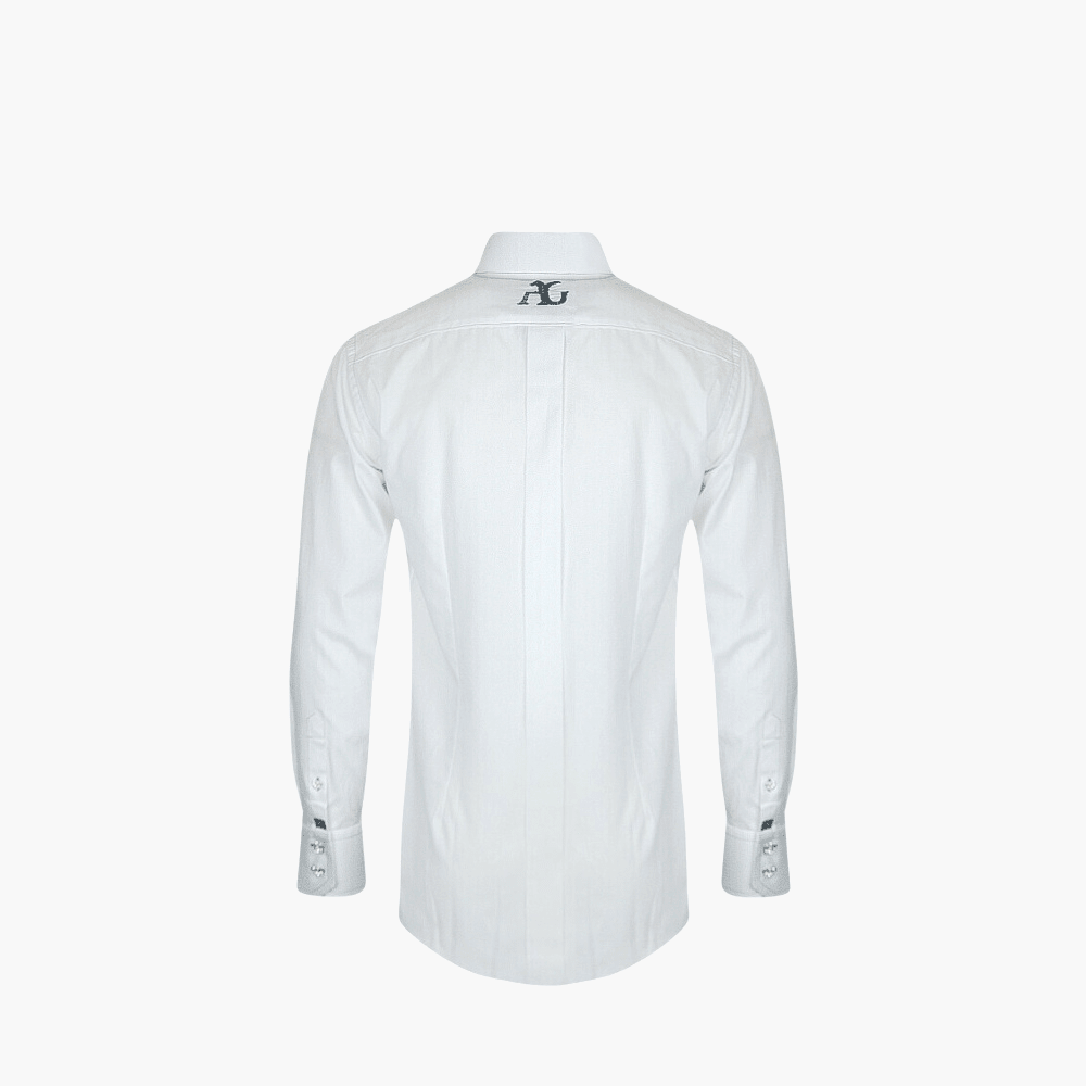 White & Silver Metallic Lace Mason Shirt - Angelo Galasso - Luxury Italian Menswear London