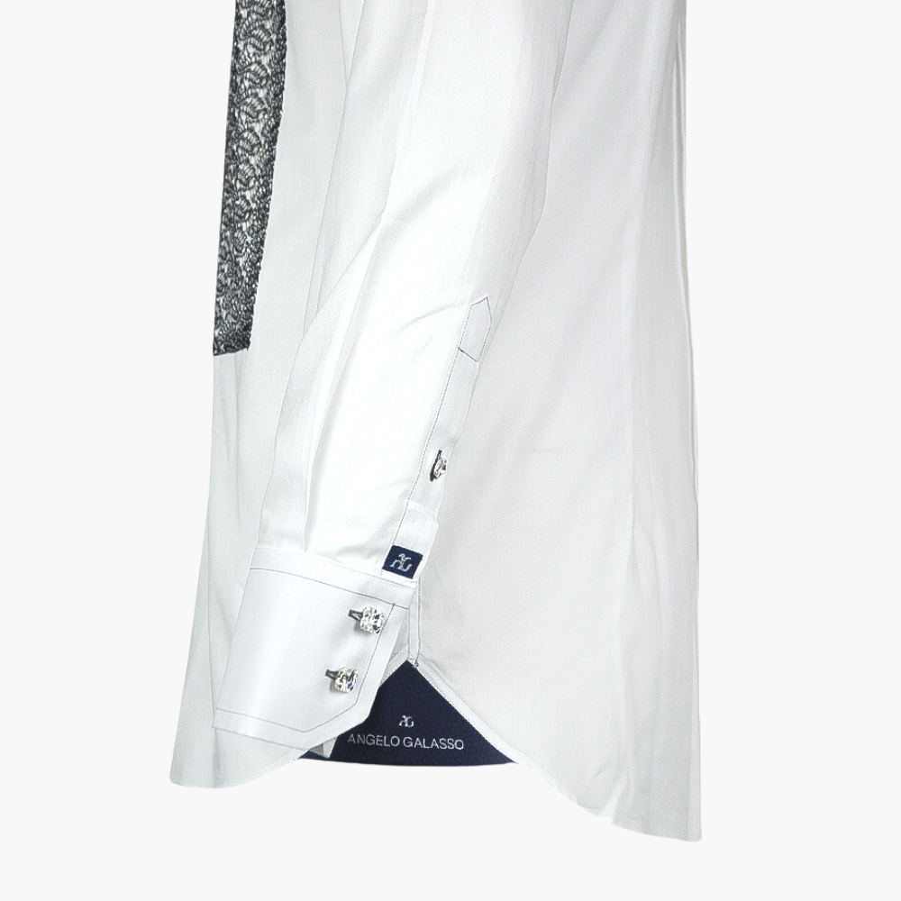 White & Silver Metallic Lace Mason Shirt