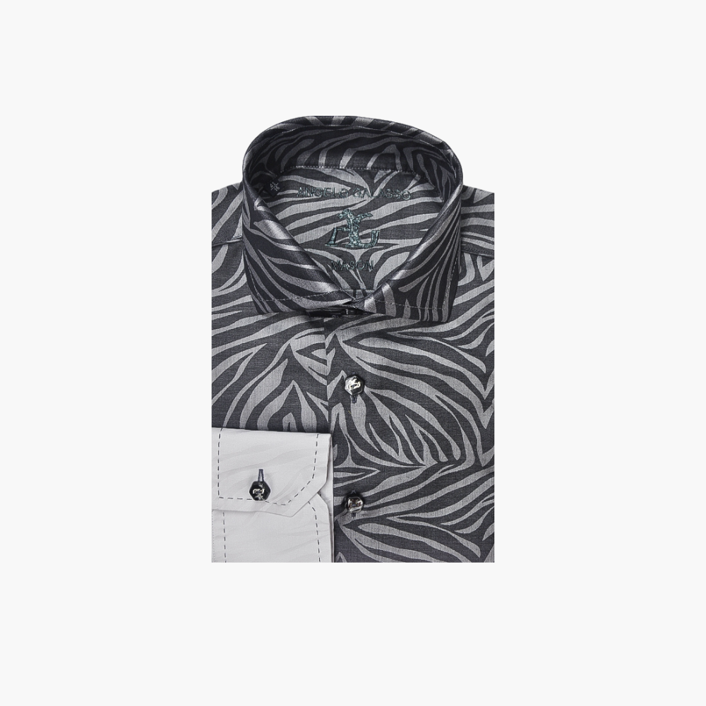 Grey Muted Zebra Shirt - AG23W1HAS39