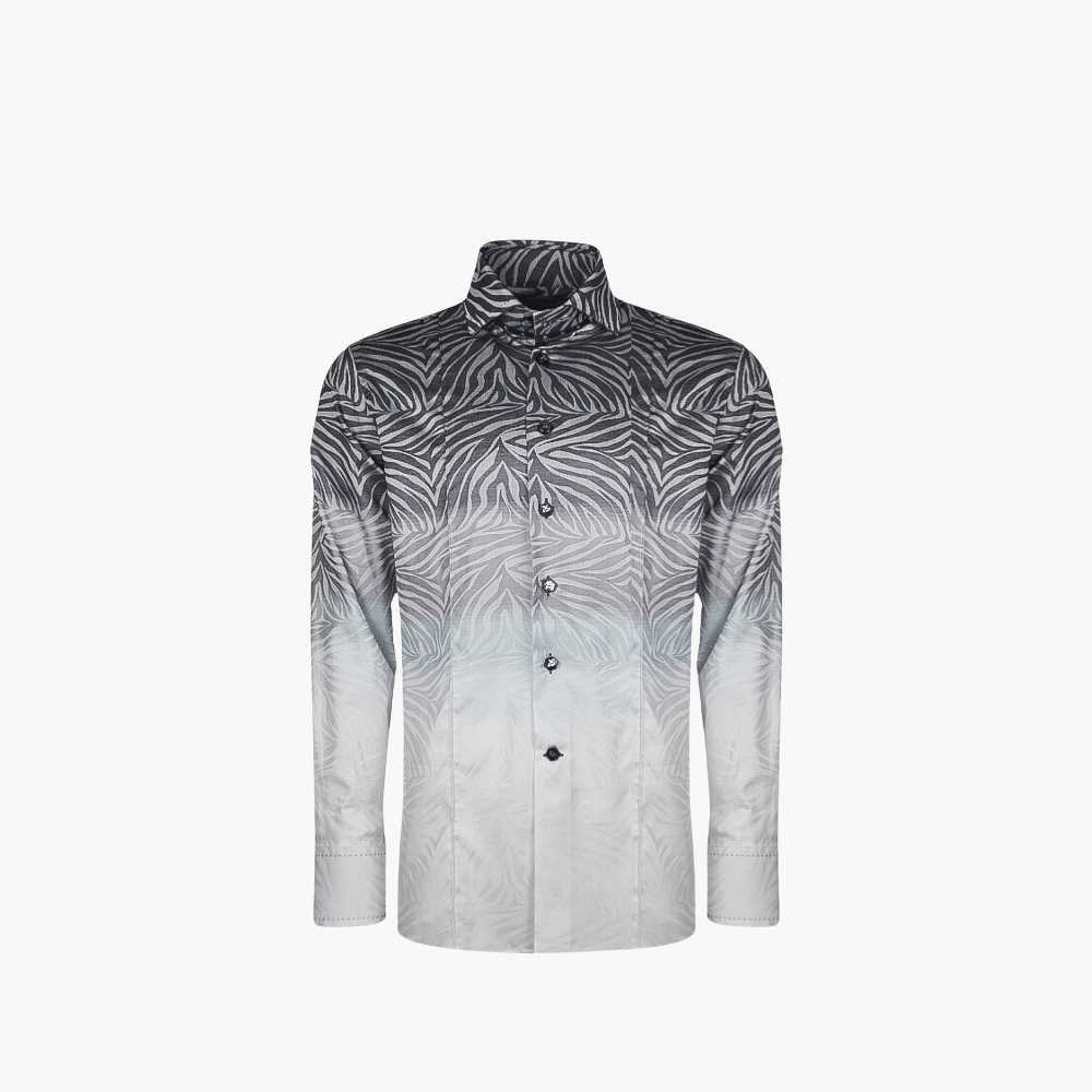Angelo Galasso Grey Muted Zebra Shirt - Angelo Galasso - Luxury Italian Menswear London