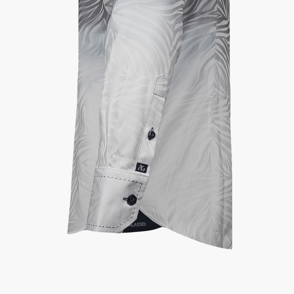Angelo Galasso Grey Muted Zebra Shirt - Angelo Galasso - Luxury Italian Menswear London