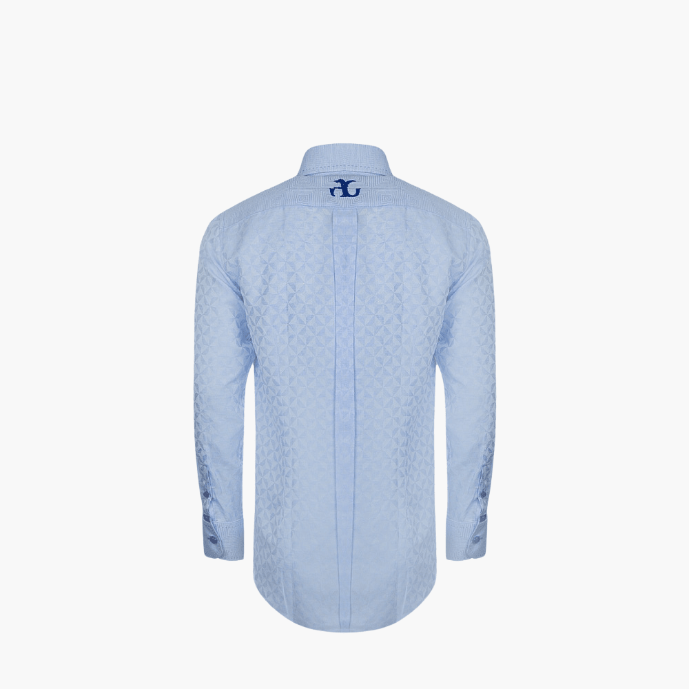 Light Blue Optical Mason Shirt - Angelo Galasso - Luxury Italian Menswear London