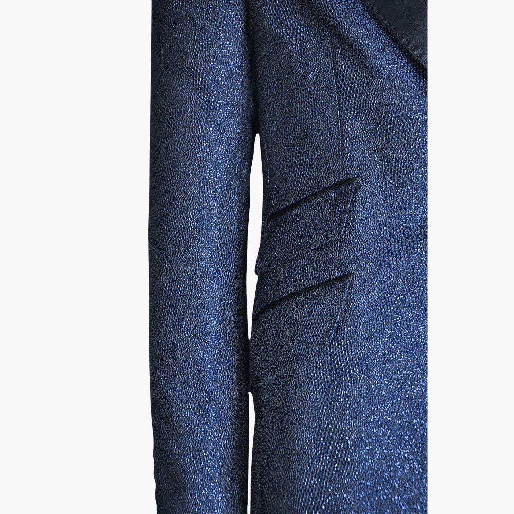 Black & Blue Shimmer Blazer - Angelo Galasso - Luxury Italian Menswear London