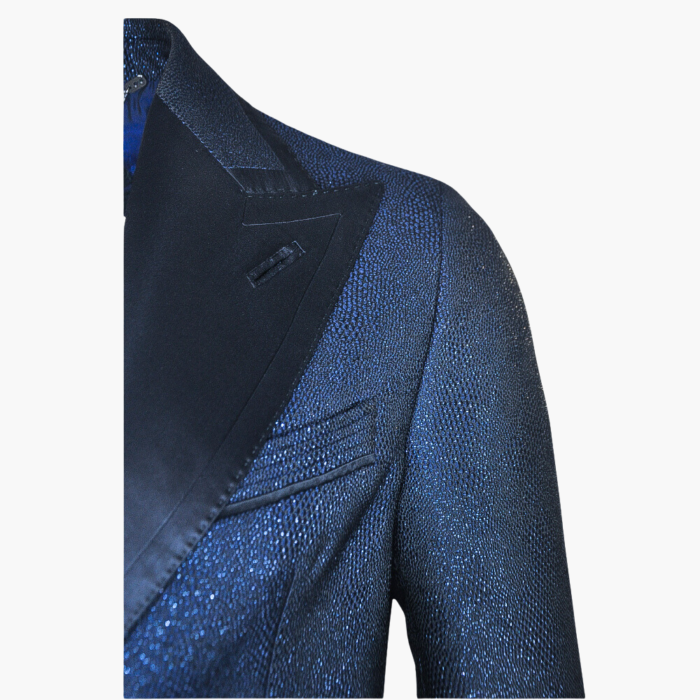 Black & Blue Shimmer Blazer - AG23W2RIV02