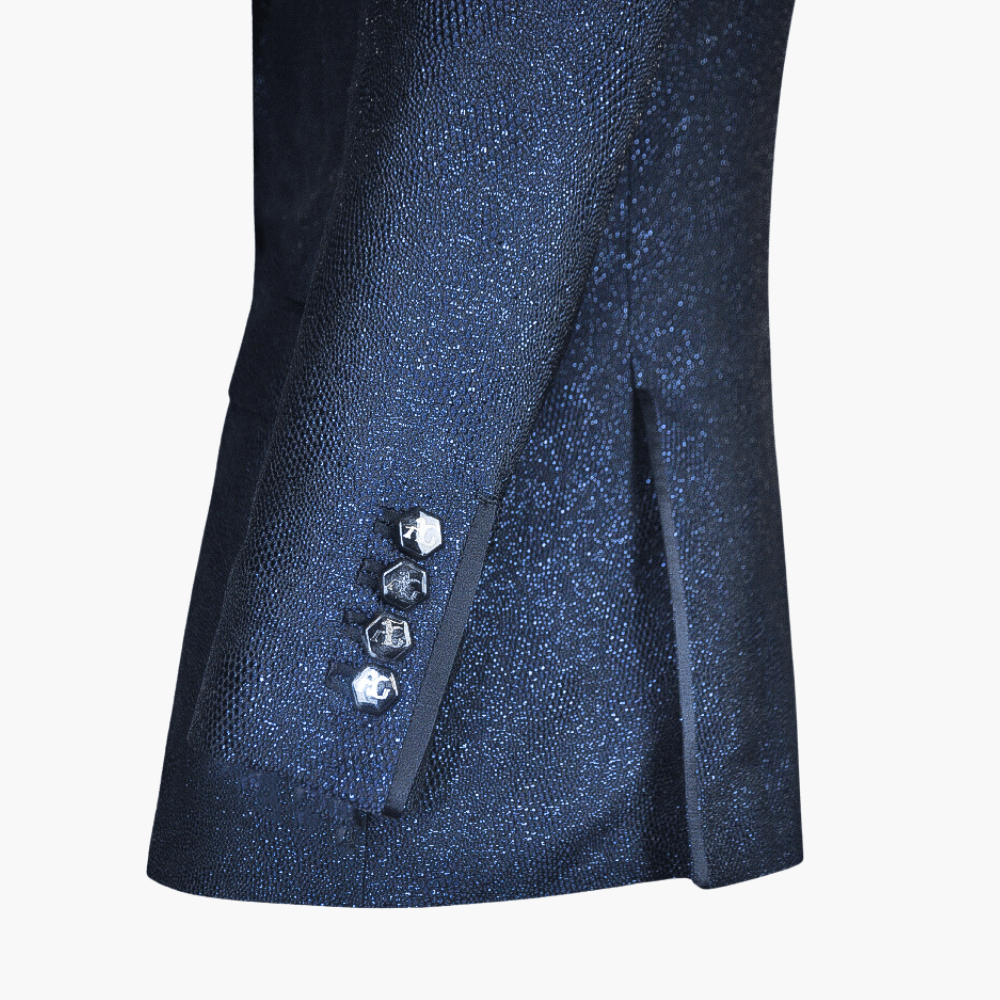 Black & Blue Shimmer Blazer - Angelo Galasso - Luxury Italian Menswear London
