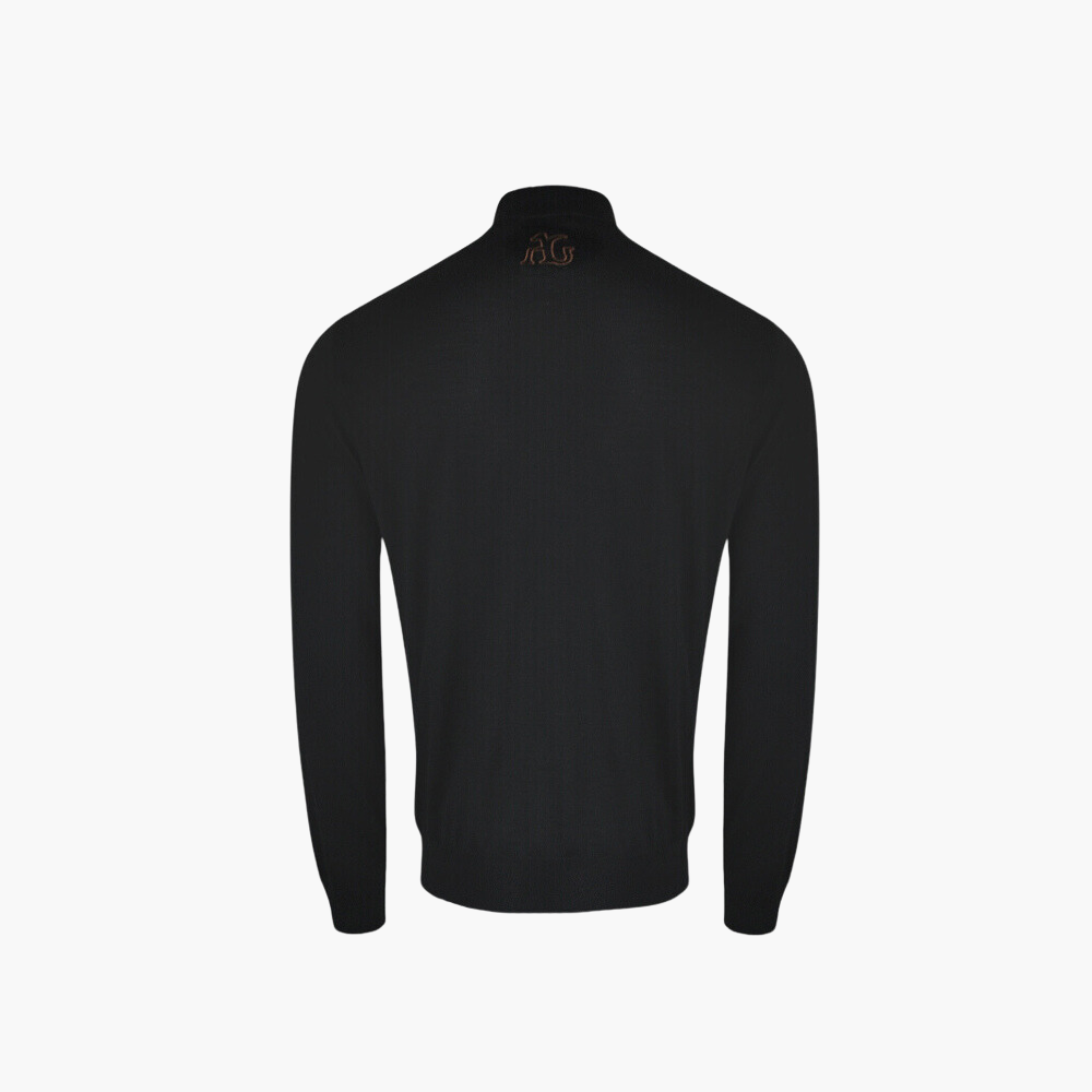Black Full Zip Cashmere Blend Jumper - AG23W6KNIT03