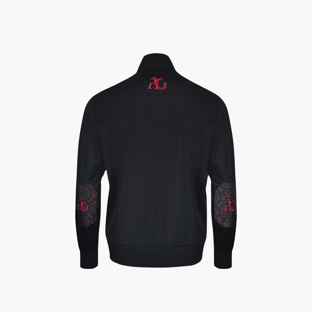 Red & Black Silk and Jersey Jacket -  AG23W6MEC01