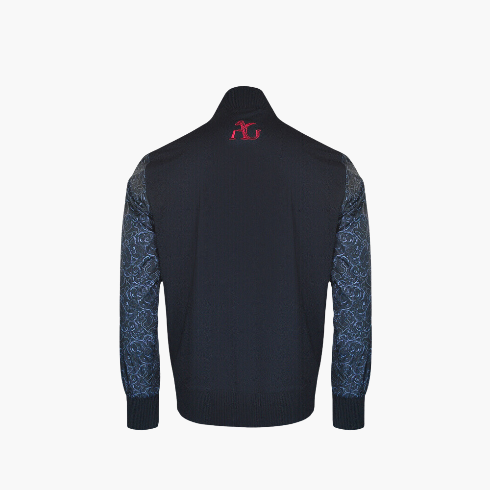 Black  & Grey Custom Print Jacket - AG23W6MEC02