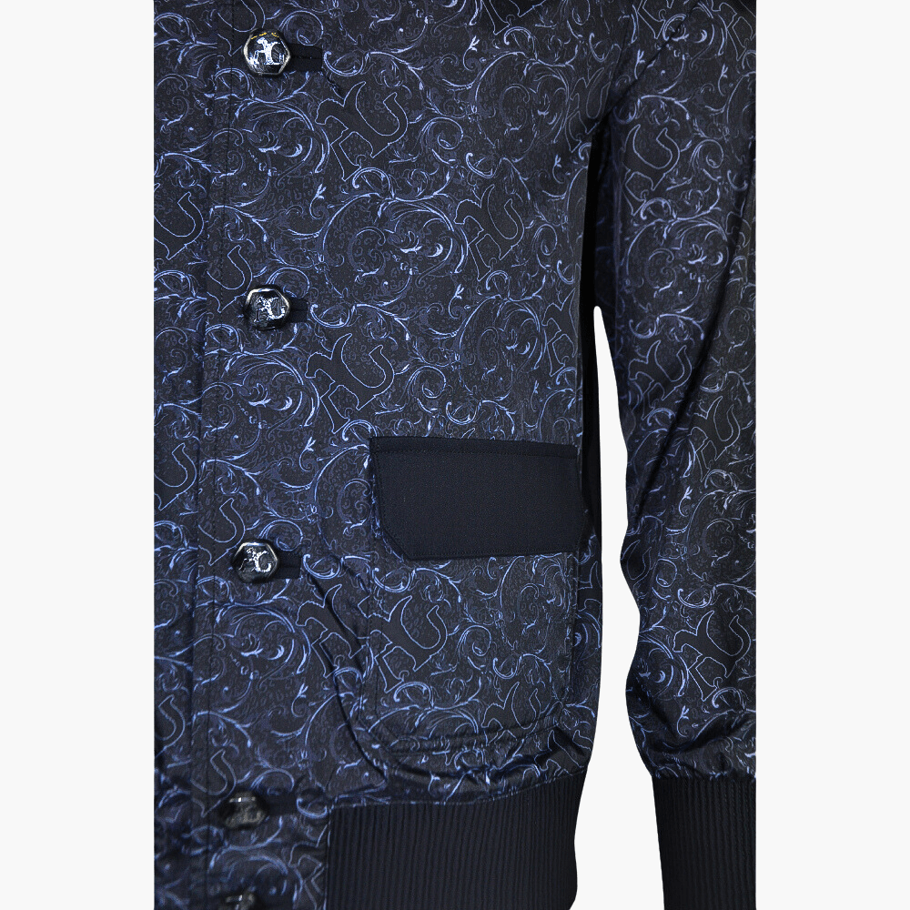 Black & Grey Custom Print Jacket - Angelo Galasso - Luxury Italian Menswear London