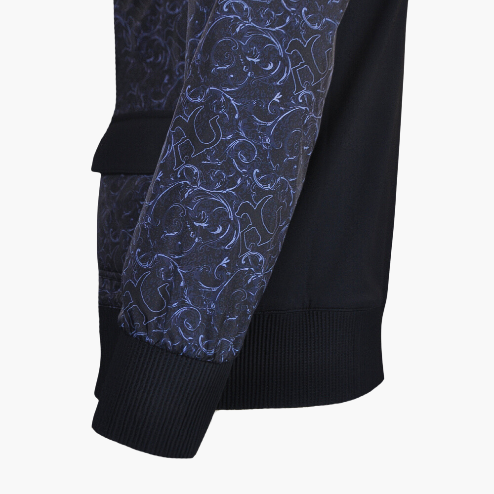 Black  & Grey Custom Print Jacket - AG23W6MEC02